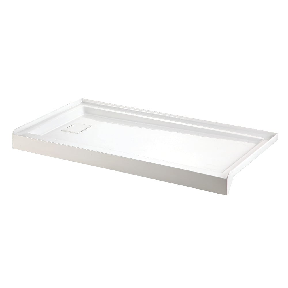 60 x 32 in. Aqua Eden Dominica Single Threshold Shower Base with Left Drain Hole, White