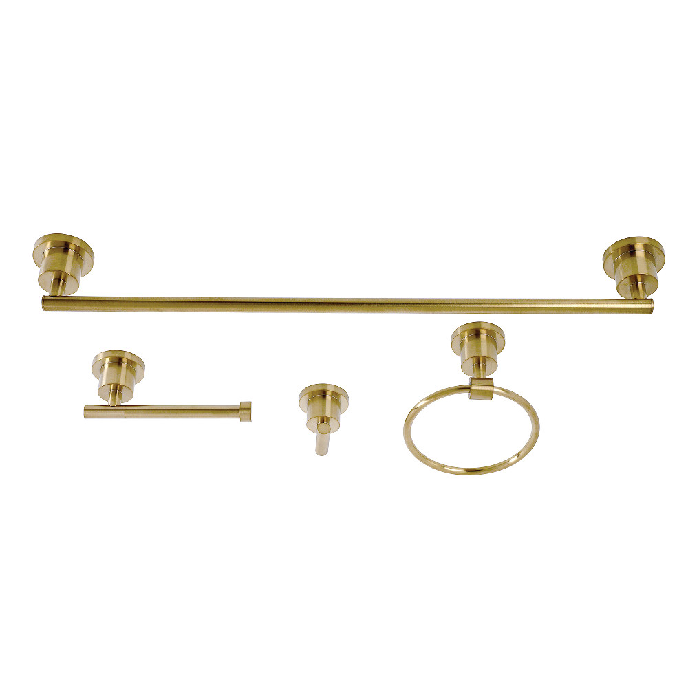 2.43 in. Concord Bathroom Accessory Set, Brushed Brass - 4 Piece