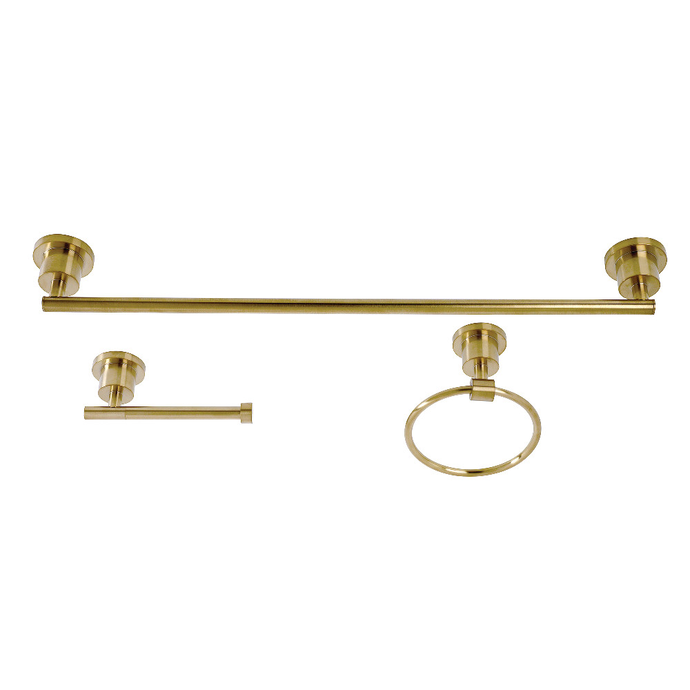 2.43 in. Concord Bathroom Accessory Set, Brushed Brass - 3 Piece