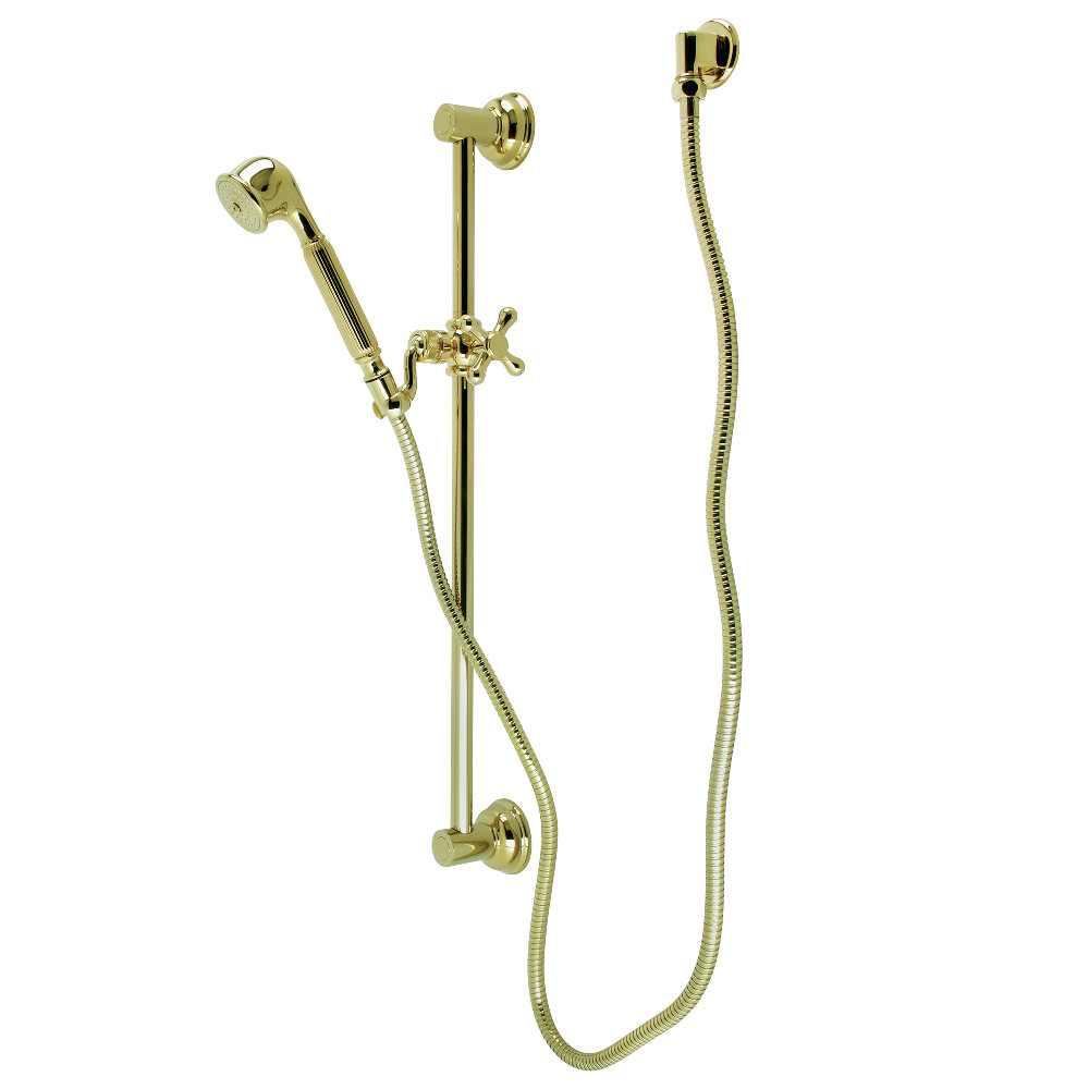 Made to Match Hand Shower Combo with Slide Bar, Polished Brass
