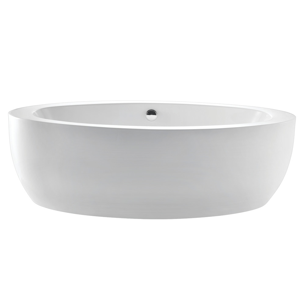 Aqua Eden 72 in. Oval Acrylic Freestanding Tub with Drain, Glossy White -  FurnOrama, FU3016561
