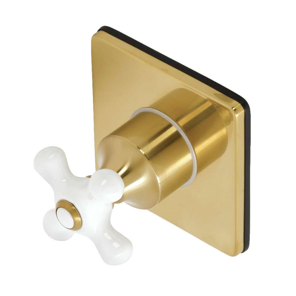 KS3047PX Single-Handle Three-Way Diverter Valve with Trim Kit, Brushed Brass