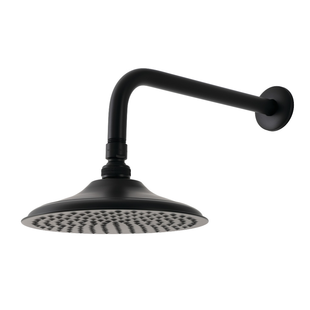Picture of Kingston Brass K136A0CK Victorian 8 in. Brass Shower Head with 12 in. Shower Arm, Matte Black