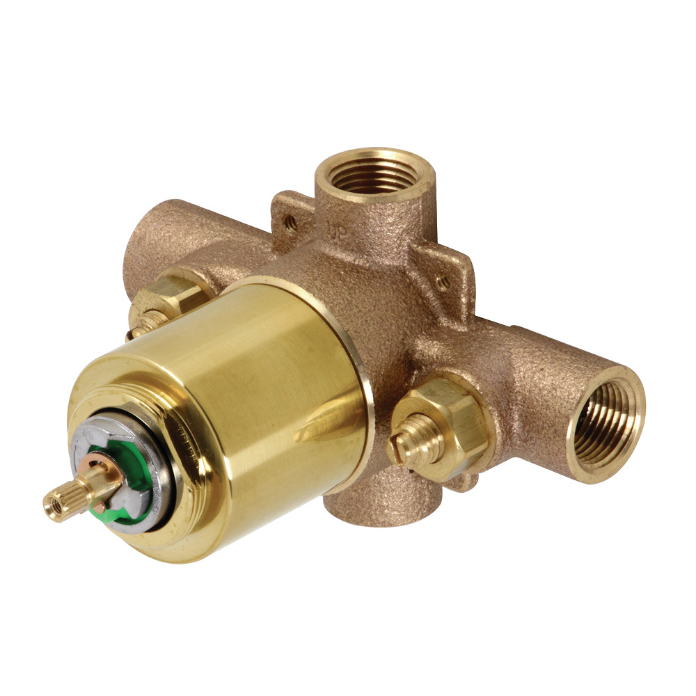 Picture of Kingston Brass KB657V Pressure Balanced Rough-In Tub & Shower Valve with Stops&#44; Brushed Brass