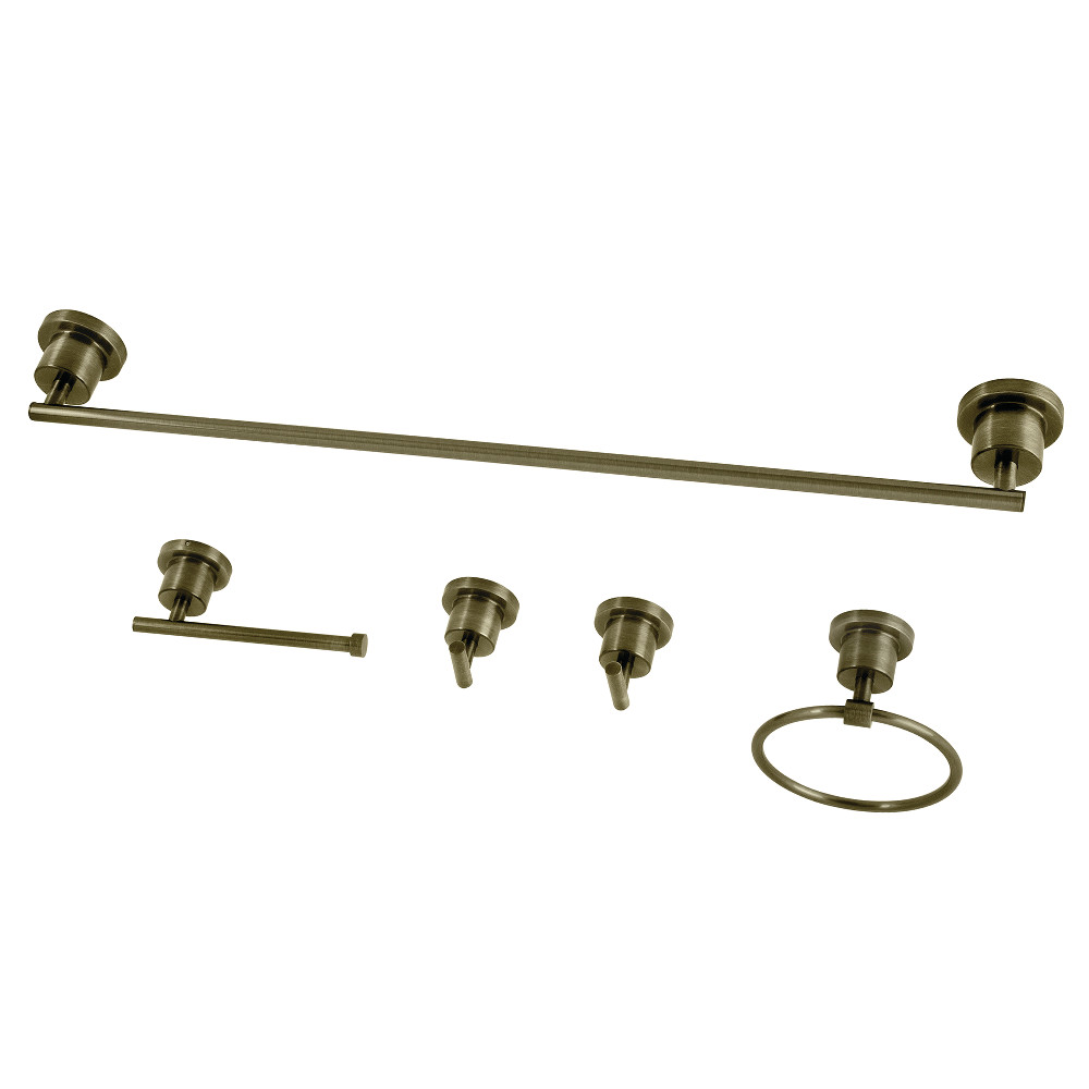 3.13 in. Concord Bathroom Accessory Set, Antique Brass - 5 Piece