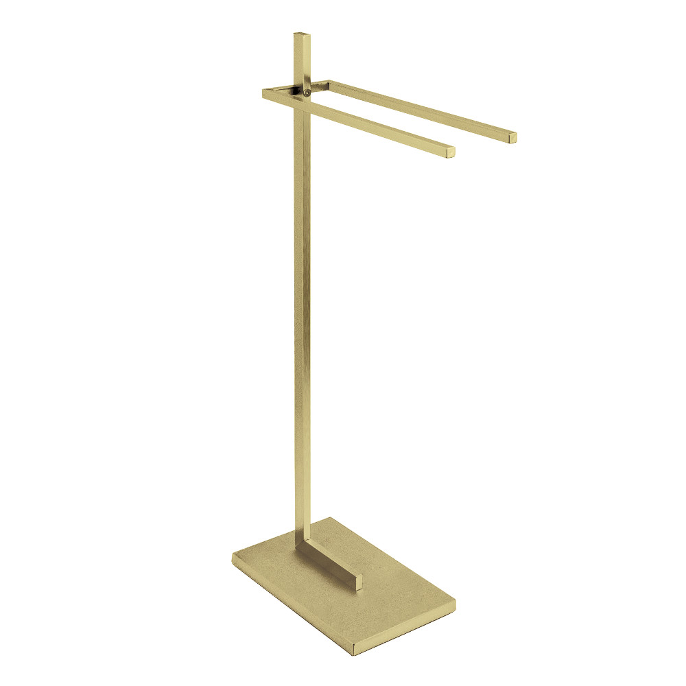 33.69 in. Edenscape Freestanding Dual Towel Rack, Brushed Brass