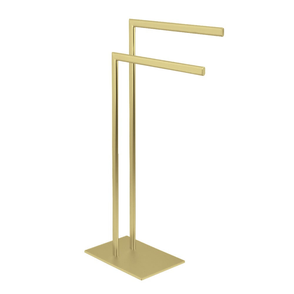 31.75 in. Edenscape Pedestal Dual Towel Rack, Brushed Brass