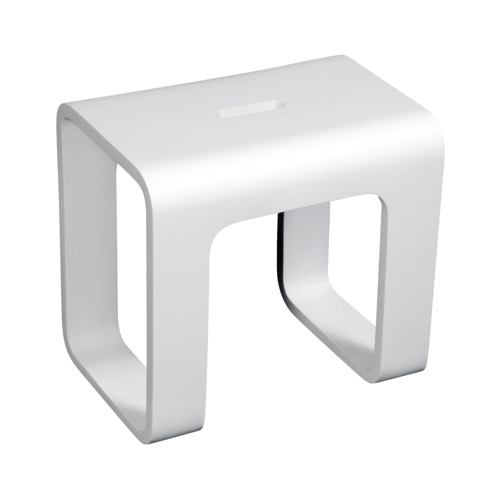 KBSSA171416 16.13 in. Descanso Solid Surface Bathroom Stool, Matte White