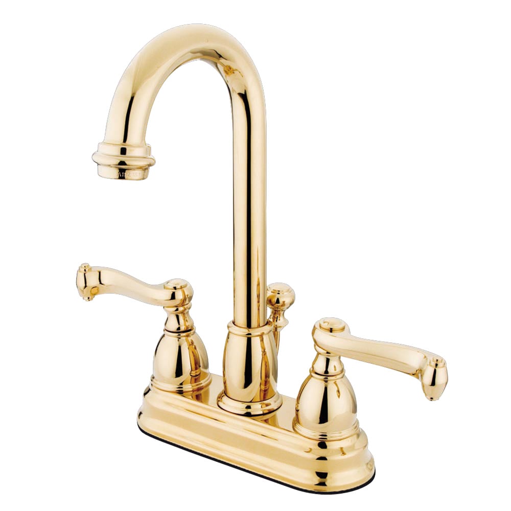 4 in. Centerset Bathroom Faucet, Polished Brass