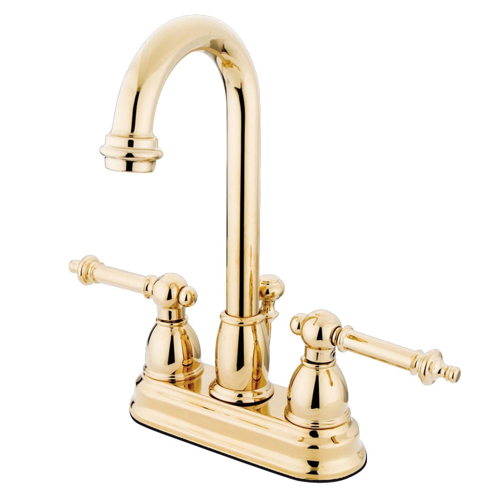 4 in. Centerset Bathroom Faucet, Polished Brass