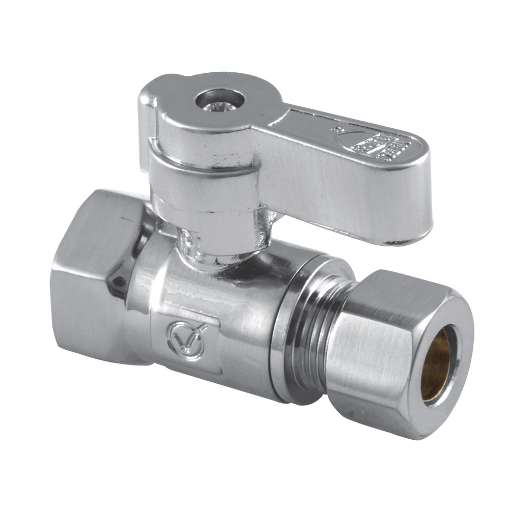 0.37 FIP x 0.37 in. OD Compression Straight Stop Valve, Polished Chrome