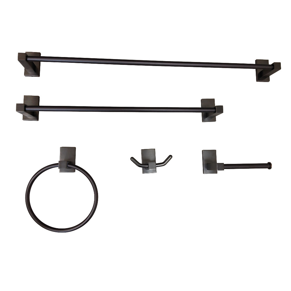 2.44 in. Continental Bathroom Accessory Set, Oil Rubbed Bronze - 5 Piece