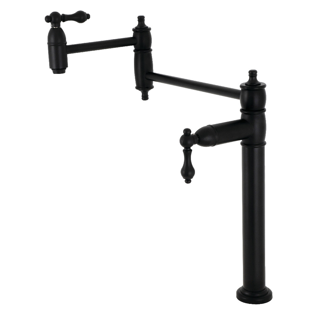 Picture of Kingston Brass KS3700AL 18.44 in. Restoration Deck Mount Pot Filler, Matte Black