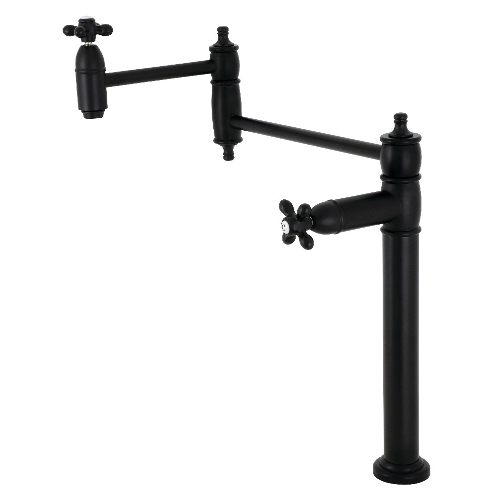 Picture of Kingston Brass KS3700AX 18.38 in. Restoration Deck Mount Pot Filler, Matte Black