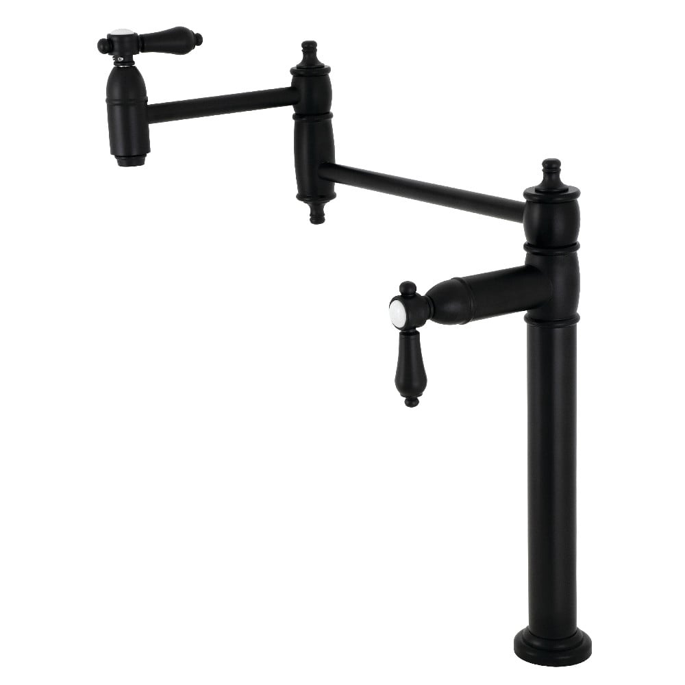 18.38 in. Heirloom Deck Mount Pot Filler, Matte Black