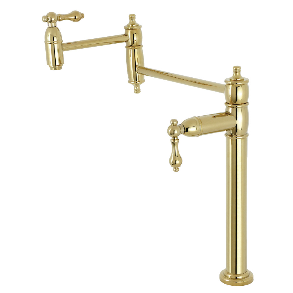 Picture of Kingston Brass KS3702AL 18.44 in. Restoration Deck Mount Pot Filler, Polished Brass