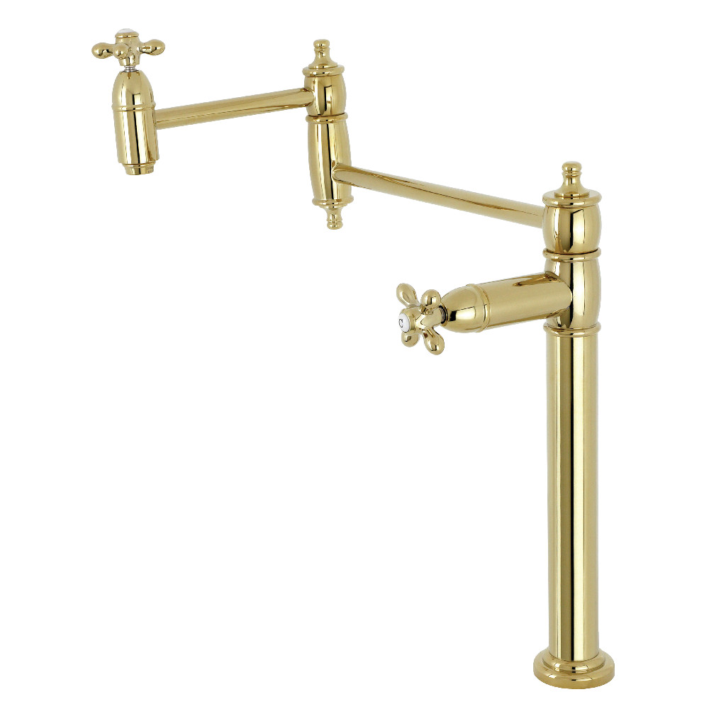 Picture of Kingston Brass KS3702AX 18.38 in. Restoration Deck Mount Pot Filler, Polished Brass