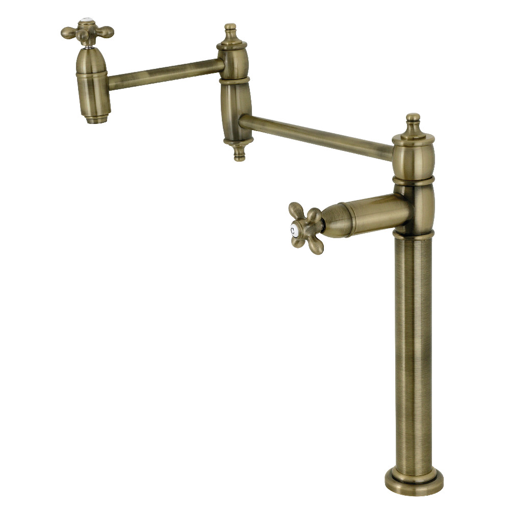 Picture of Kingston Brass KS3703AX 18.38 in. Restoration Deck Mount Pot Filler, Antique Brass