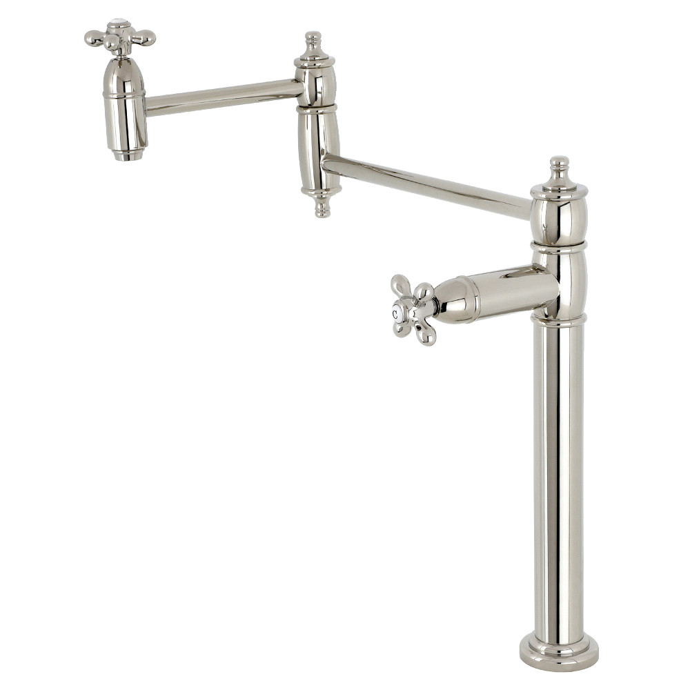 Picture of Kingston Brass KS3706AX 18.38 in. Restoration Deck Mount Pot Filler, Polished Nickel
