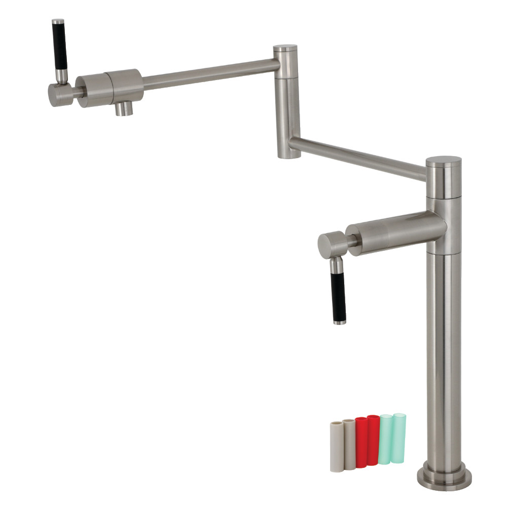 Picture of Kingston Brass KS4708DKL 20.31 in. Kaiser Deck Mount Pot Filler, Brushed Nickel