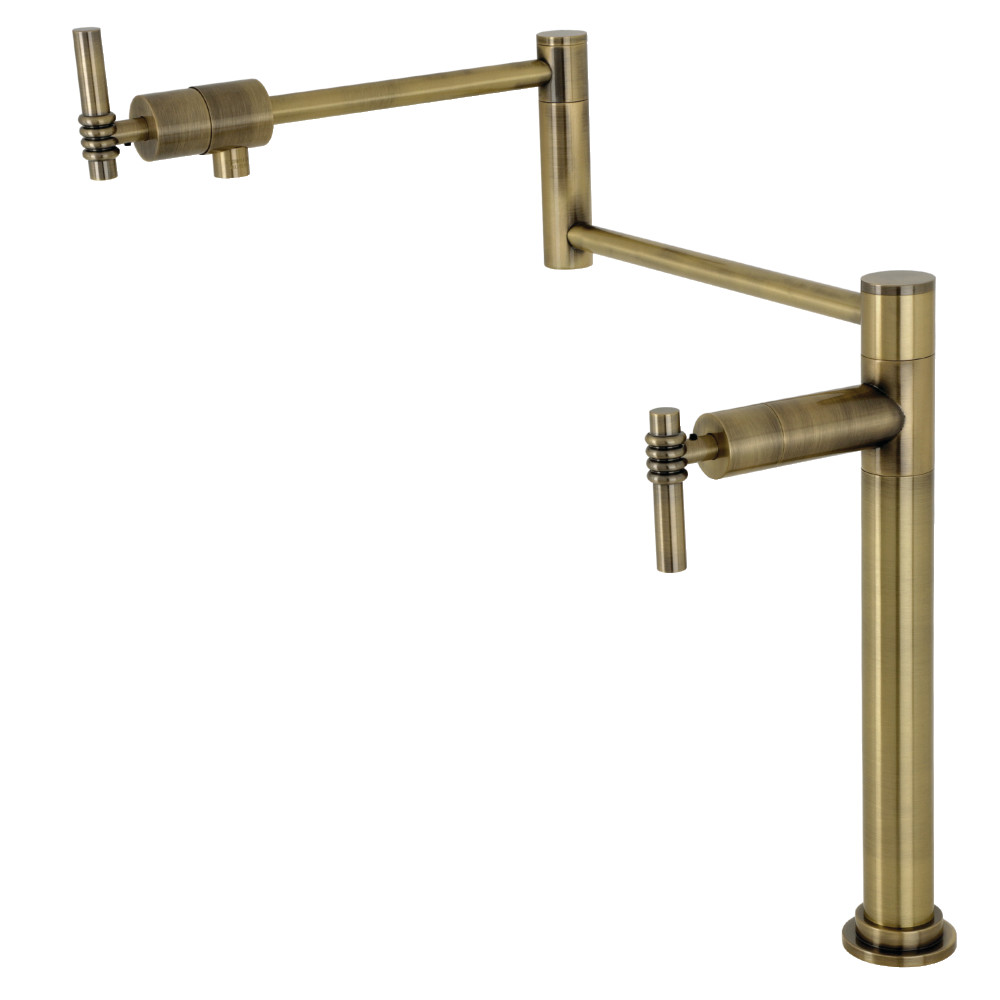 Picture of Kingston Brass KS4703ML 19.25 in. Milano Deck Mount Pot Filler, Antique Brass