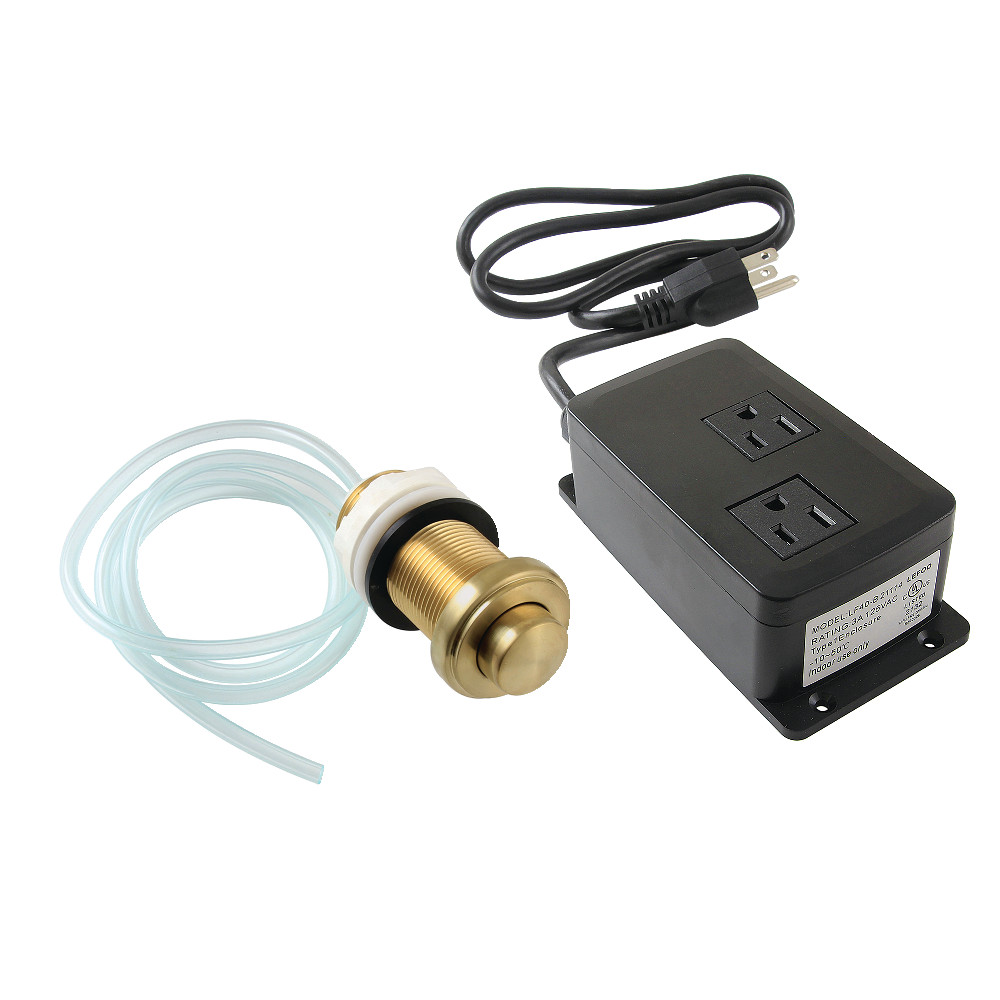 KADK217 3.75 in. Trimscape Dual Outlet Garbage Disposal Air Switch Kit, Brushed Brass