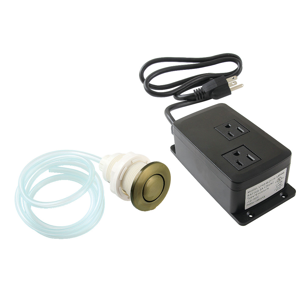 2.75 in. Trimscape Dual Outlet Garbage Disposal Air Switch Kit, Antique Brass