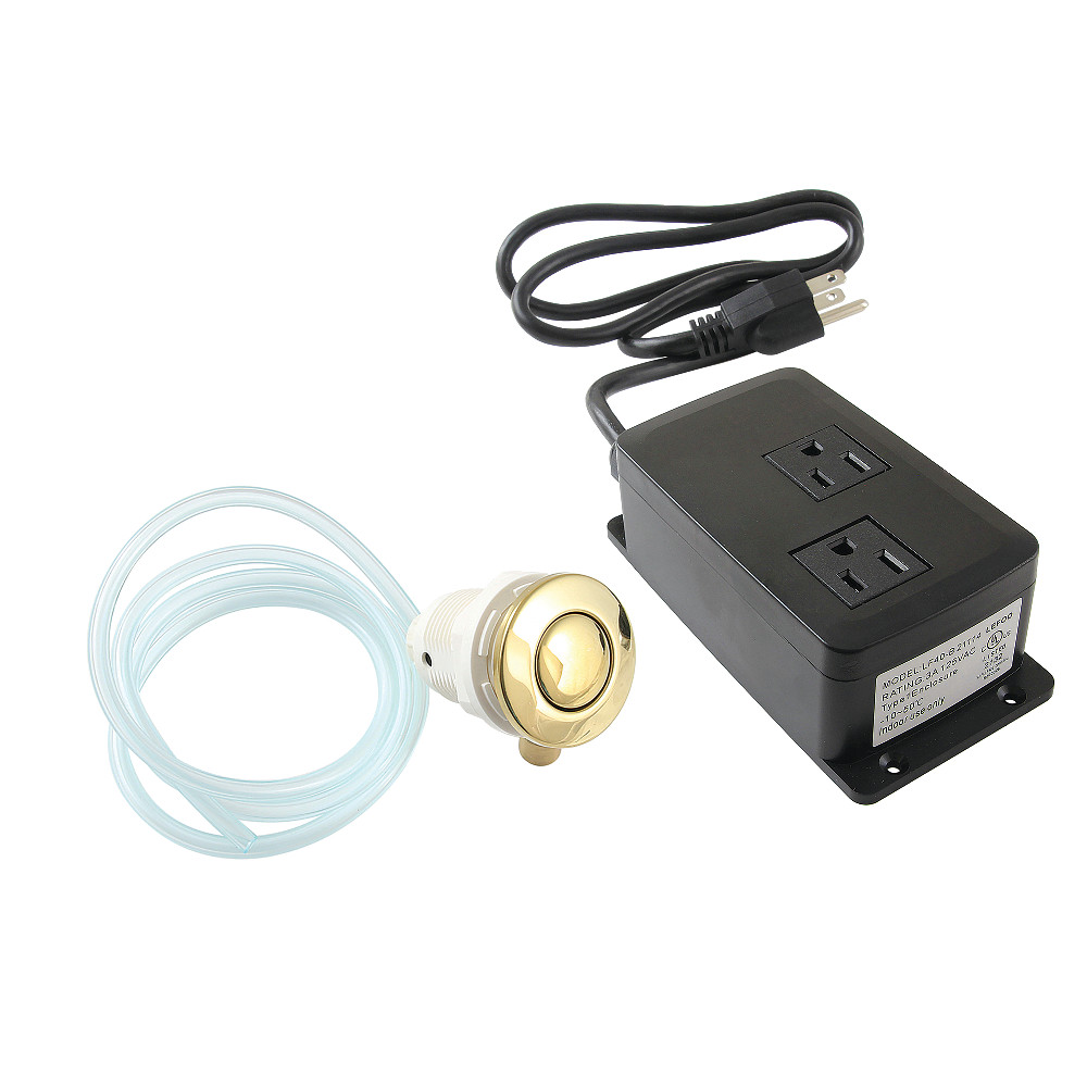 KADK312 2.75 in. Trimscape Dual Outlet Garbage Disposal Air Switch Kit, Polished Brass