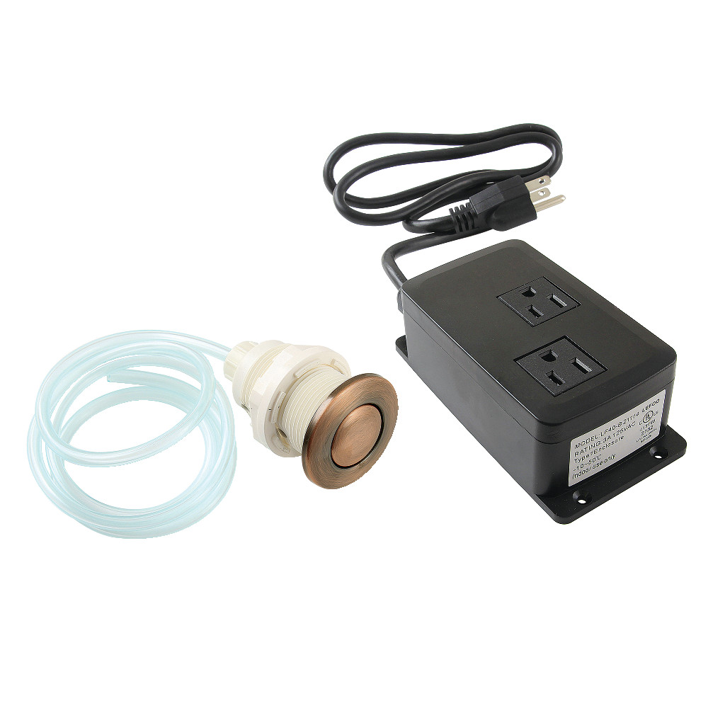 2.75 in. Trimscape Dual Outlet Garbage Disposal Air Switch Kit, Antique Copper
