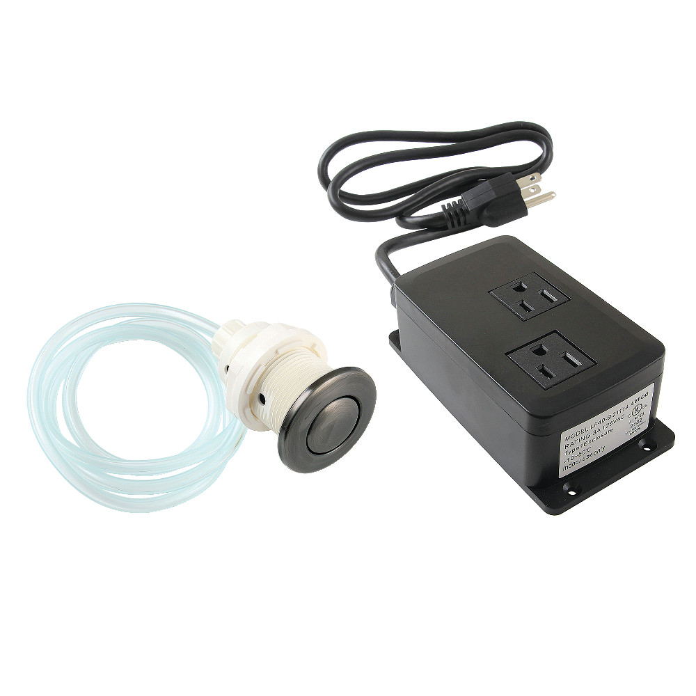 2.75 in. Trimscape Dual Outlet Garbage Disposal Air Switch Kit, Black Stainless