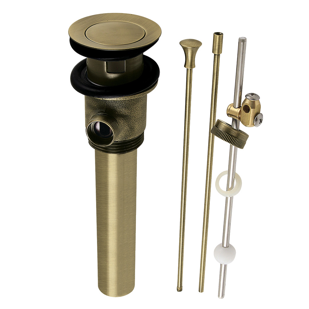 Picture of Kingston Brass KBT2123 16.25 in. 22 Gauge Brass Pop-Up Drain with Overflow & Extra Long Pop-Up Rod, Antique Brass