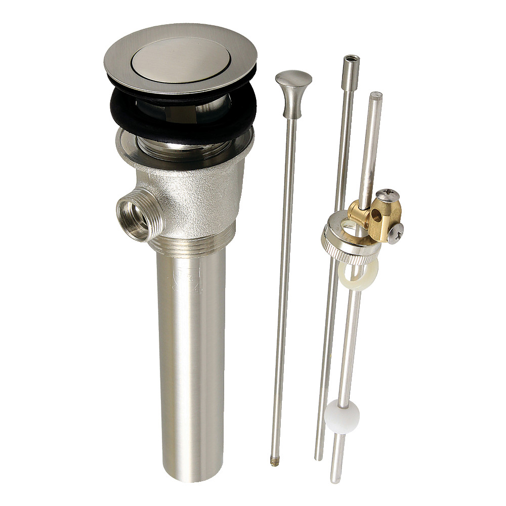 Picture of Kingston Brass KBT2128 16.25 in. 22 Gauge Brass Pop-Up Drain with Overflow & Extra Long Pop-Up Rod, Brushed Nickel