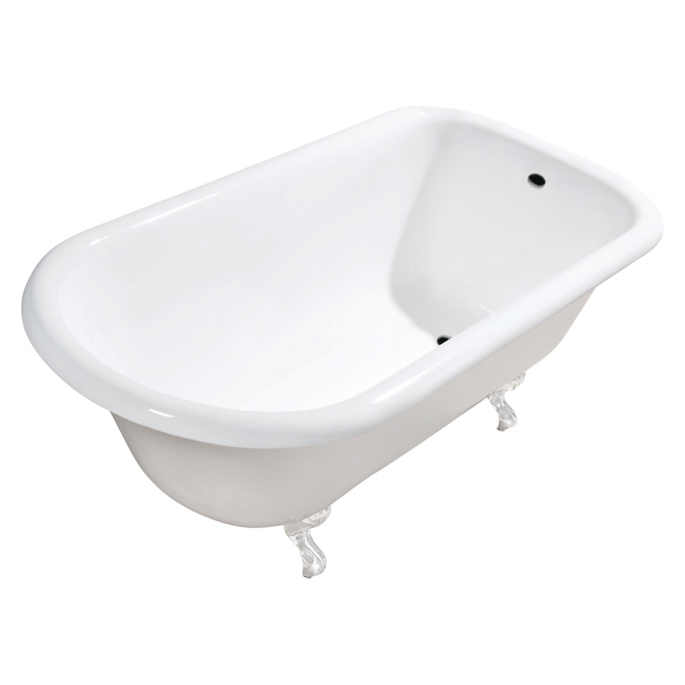 48 in. Cast Iron Roll Top Clawfoot Tub, White