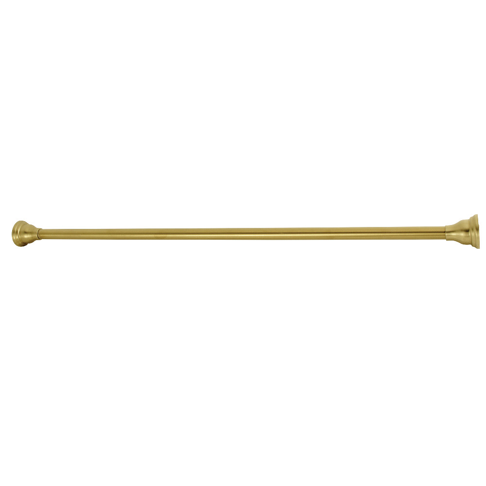 SR117 60-72 in. Edenscape Stainless Steel Adjustable Tension Shower Curtain Rod with Decorative Flange, Brushed Brass