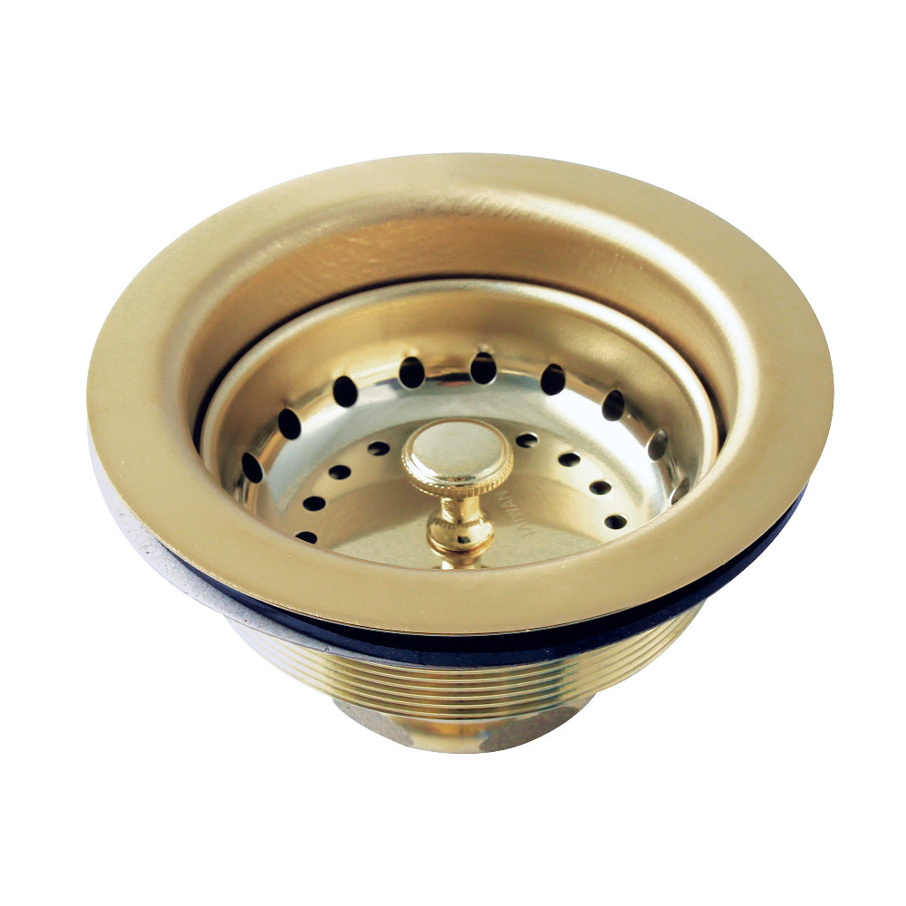 Picture of Kingston Brass K121BPB 3.5 in. Fresno Stainless Steel Kitchen Sink Basket Strainer, Polished Brass