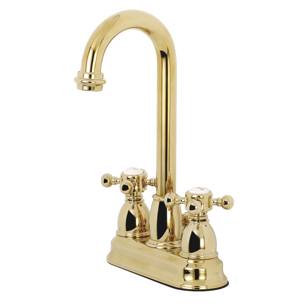 4 in. Centerset Bathroom Faucet, Polished Brass