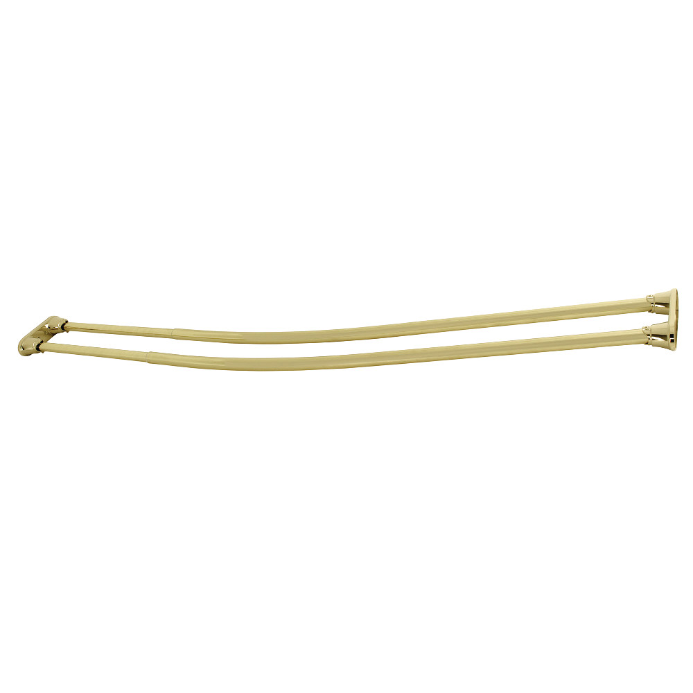 CCD2172 60-72 in. Edenscape Stainless Steel Adjustable Double Curved Shower Curtain Rod, Polished Brass