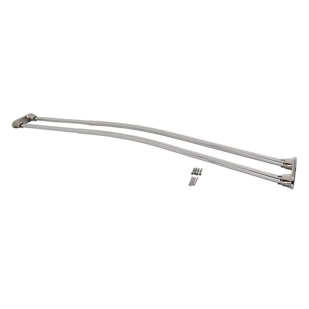 CCD2176 60-72 in. Edenscape Stainless Steel Adjustable Double Curved Shower Curtain Rod, Polished Nickel