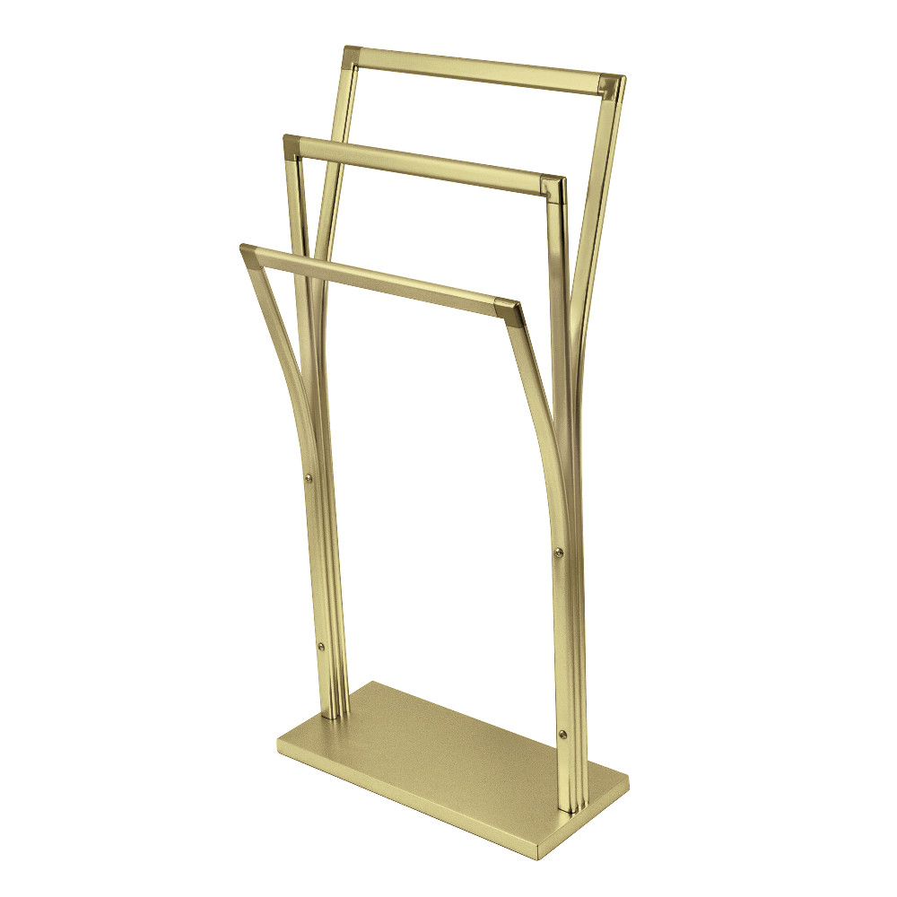 34.44 in. Edenscape Freestanding Y-Style Towel Rack, Brushed Brass