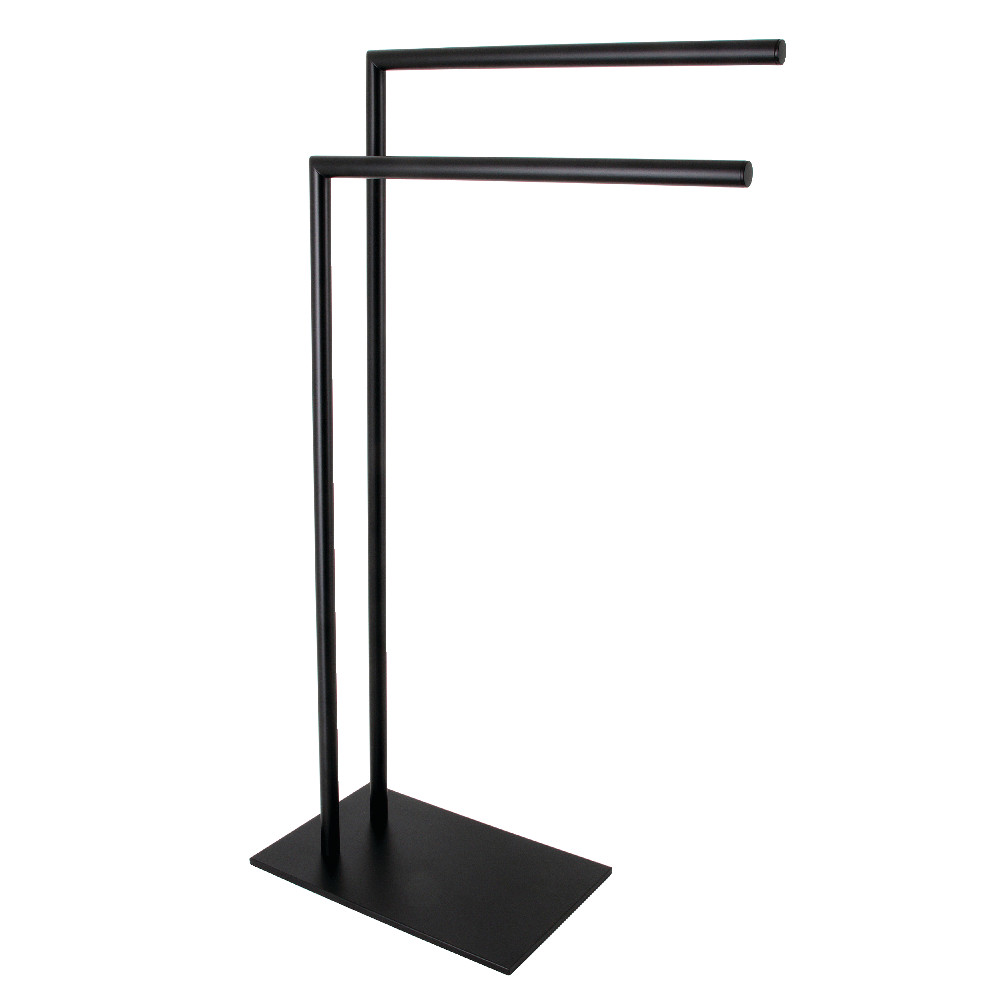 31.75 in. Edenscape Freestanding Dual Towel Rack, Matte Black