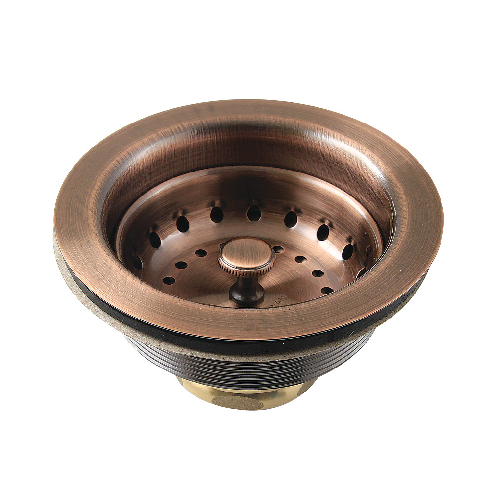 Picture of Kingston Brass K121BAC 3.5 in. Fresno Stainless Steel Kitchen Sink Basket Strainer, Antique Copper