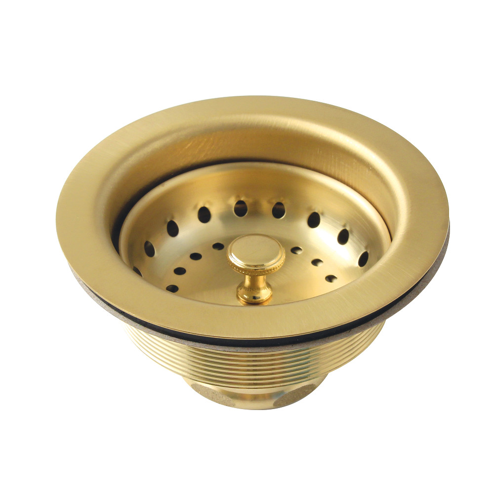 Picture of Kingston Brass K121BBB 3.5 in. Fresno Stainless Steel Kitchen Sink Basket Strainer, Brushed Brass