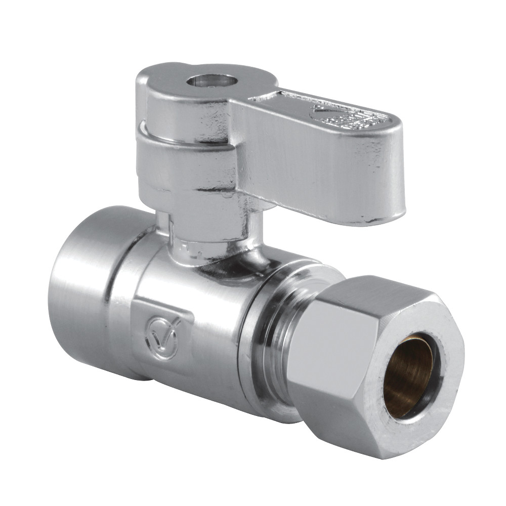 0.5 Sweat x 0.37 in. OD Compression Straight Stop Valve, Polished Chrome