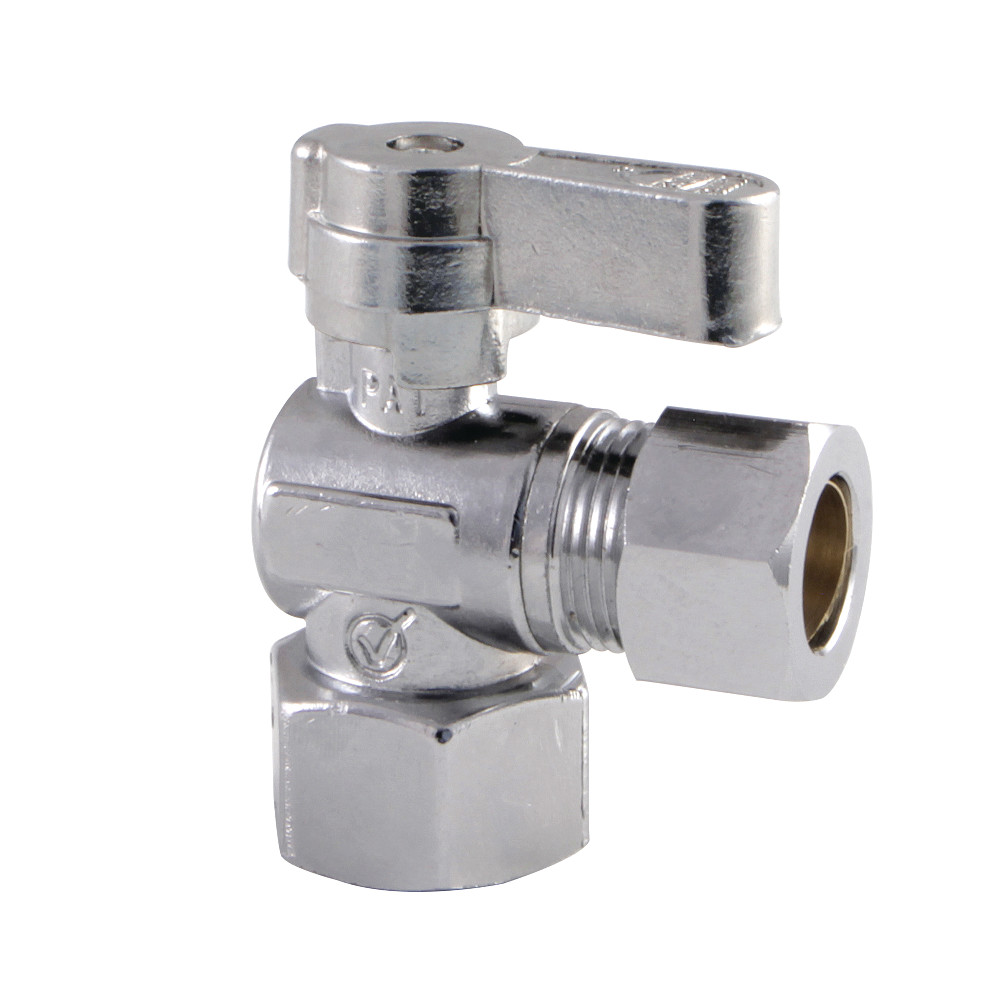 KF4440 0.5 FIP x 0.5 in. OD Compression Angle Stop Valve, Polished Chrome