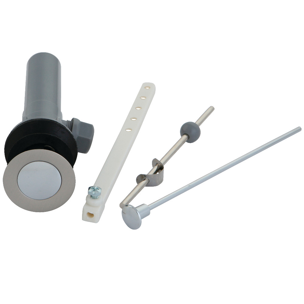 KBP1007 Plastic Pop-Up Drain with Overflow, Brushed Nickel & Polished Chrome