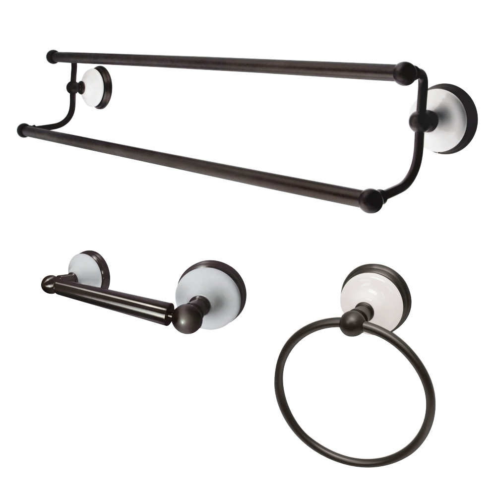 5.06 in. Victorian Bathroom Accessory Set, Oil Rubbed Bronze - 3 Piece