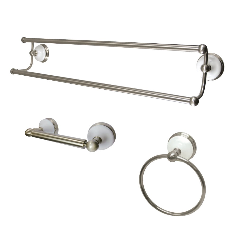 5.06 in. Victorian Bathroom Accessory Set, Brushed Nickel - 3 Piece