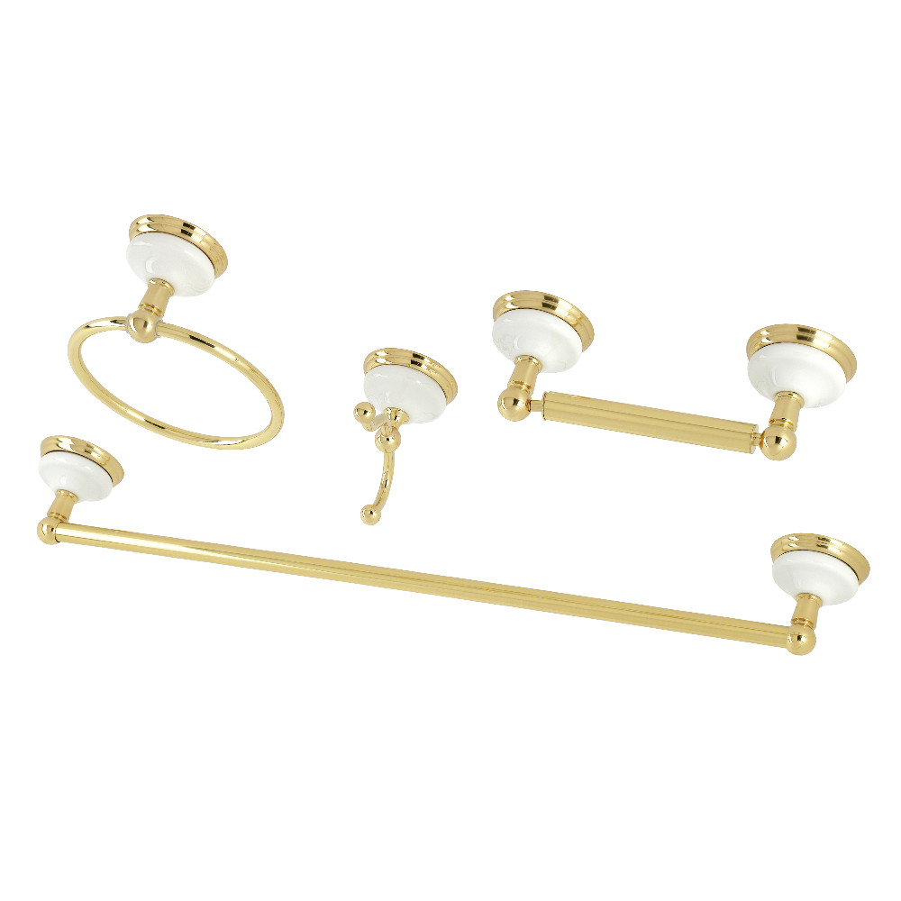 BAK1111478PB 2.75 in. Victorian Bathroom Hardware, Polished Brass - 4 Piece