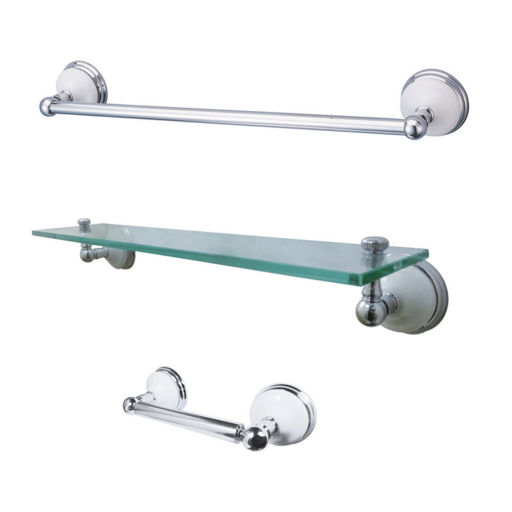 BAK111289C 2.75 in. Victorian Bathroom Hardware, Polished Chrome - 3 Piece