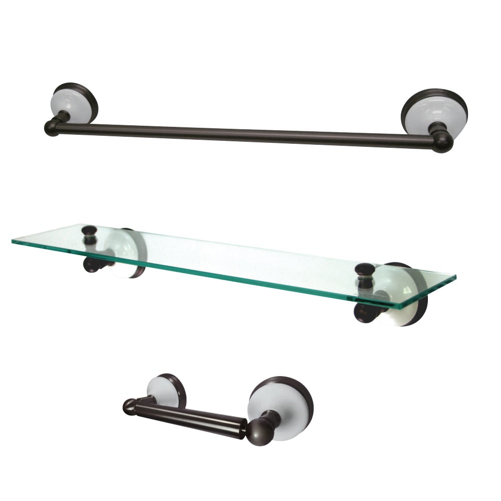 2.75 in. Victorian Bathroom Hardware, Oil Rubbed Bronze - 3 Piece